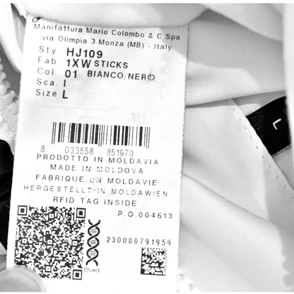 Colmar Reversible Down Puffer Jacket Large Black White Graphic Print Hooded NWT - Picture 7 of 15